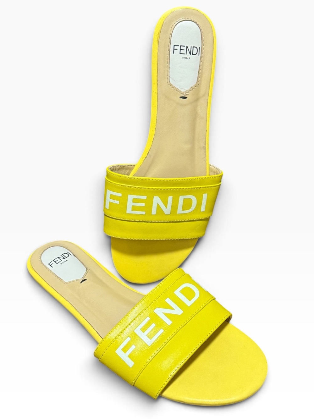 Fendi, Leather Slip-On Sandsls